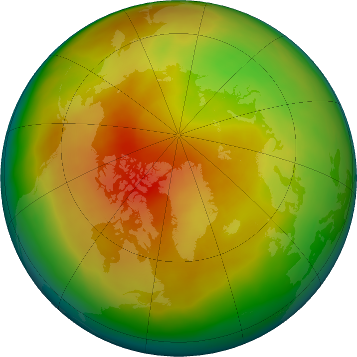 Arctic ozone map for March 2017